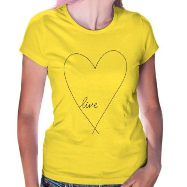 Imagem de Baby Look Live Coração - Foca na Moda, Amarelo, M
