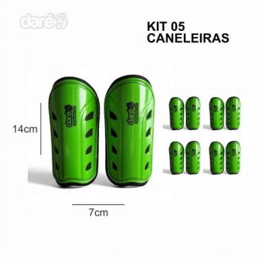 Imagem de Kit Com 5 Caneleiras Pequena MiniFut Esportiva Futebol Futsal DareEspo
