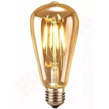 Imagem de Lâmpadas Filamento Led Retrô Vintage 4w Quente St64 Âmbar Cor Da Luz B
