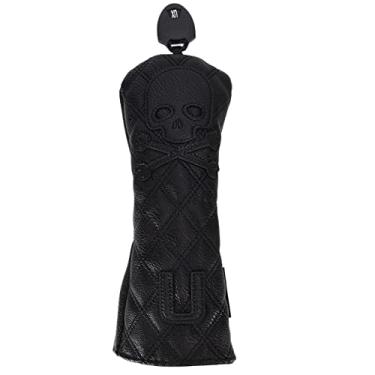Imagem de PU couro Golf madeira cobre Waterproof Golf Skull Pattern Putter Club capa Protetor para clubes de golfe Waterproof PU Plush Material (Número UT)