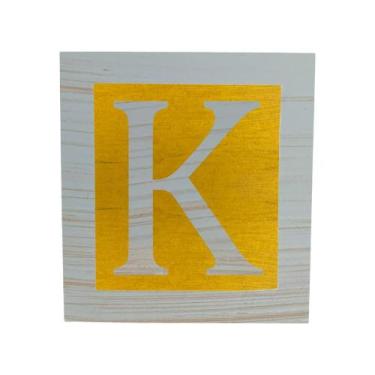 Imagem de Cubo Amarelo Letra Azul Bebê com Aplique Festa Chá de Bebê Decoração 8