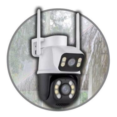 Imagem de Câmera Wifi Full Hd Externa Prova D'água Lente Dupla Ip66 - MB, Branco