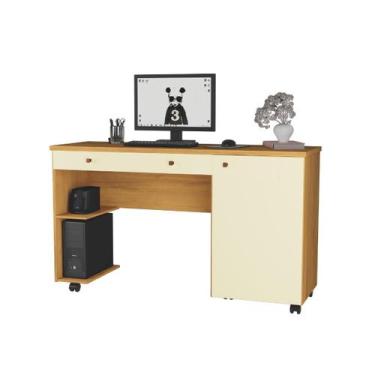 Imagem de Escrivaninha Para Computador Uma Porta e Duas Gavetas  Ariel - Móveis 