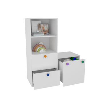 Imagem de Armário Montessoriano Gaveteiro + Baú Rubi 100% Mdf - WoodCore  Móveis