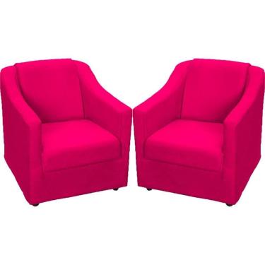 Imagem de Kit 2 Poltronas Decorativas Para Sala Recepção Consultório Manicure Cadeira Mila Pink Suede