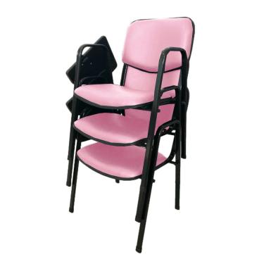 Imagem de 03 Cadeiras Escolar Universitária Linha Hotel Auditório Rosa