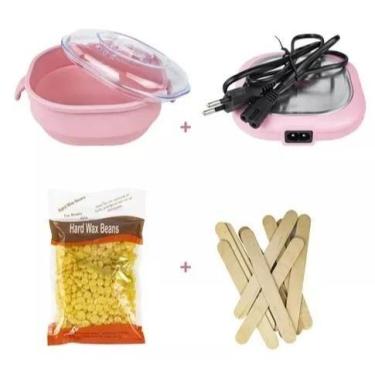 Imagem de Mini Panela de Silicone Quente com Tampa Depilação + 100g Grão Cera + 