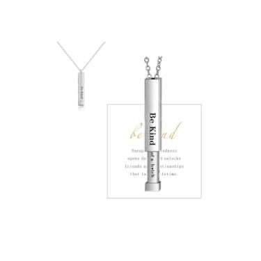 Imagem de bike8 Colar Be Kind ...Of A B - Colares com mensagem oculta para mulheres, gravura 3D, colar de barra vertical, colar com pingente de mantra de incentivo de aço inoxidável, presente de amizade