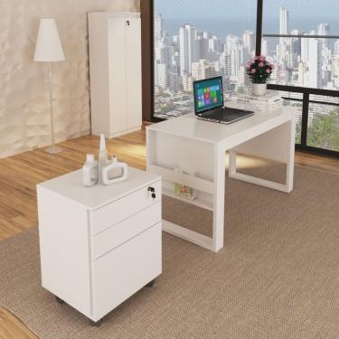 Imagem de Kit Industrial 3 Peças com 1 Escrivaninha 1 Gaveteiro 1 Armário Espresso Móveis