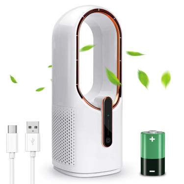 Imagem de Ventilador de mesa sismel sem lâmina de 30 cm USB recarregável de 3 velocidades