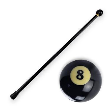 Imagem de Bengala Bola 8 - Apoio de Madeira Maciça com Bola 8