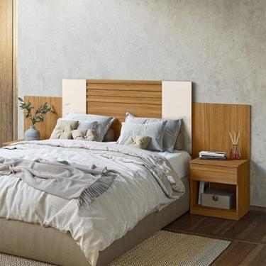 Imagem de Cabeceira Casal Ambiente Araguaia Freijó Off White Flex - Moval