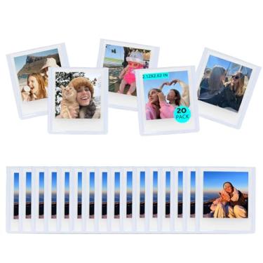 Imagem de wogozan Moldura magnética GO para câmera instantânea Polaroid Go Gen 2/Polaroid Go Mini filmes de 5 x 6 cm, ímãs para geladeira com capa transparente – pacote com 20, branco