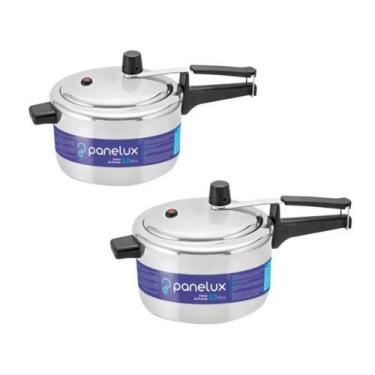 Imagem de Kit 2 Panela de Pressão Panelux Polida 3,0L Alumínio Polido Classic In