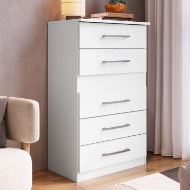 Imagem de Cômoda Safira 5 Gavetas Branca - Irm Móveis