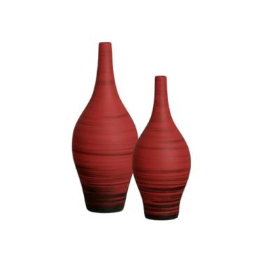 Imagem de Vasos Decorativos para Sala de Jantar Garrafas Styllo Vermelho Vulcano