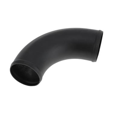 Imagem de INFINAUTO 7 cm OD 90 graus curva 6064 tubo de liga de alumínio intercooler tubo superfície jateamento mangueira de conexão de admissão de ar com rolo de contas duplas 9,9 cm comprimento preto