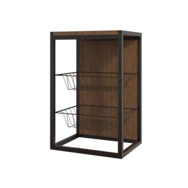 Imagem de Fruteira Vertical de Parede Imbuia - NoBrand, Preto