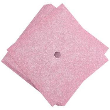 Imagem de GORGECRAFT 10 peças de cartolina com glitter rosa, 24 x 24 cm, autoadesivo, papel de construção premium, bonés de graduação, decorações para bonés de graduação, enfeite de borla, materiais de
