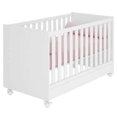 Imagem de Berço Mini-Cama Doce Mel com Rodízios - Qmovi, Branco