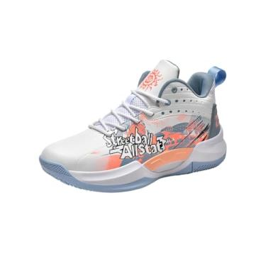 Imagem de Bolognifi Tênis de basquete masculino, entressola acolchoada, alta densidade, antiderrapante, altamente respirável, tênis de corrida esportivos presente(Cyan,34 BR)