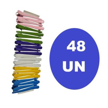 Imagem de Kit 48 Presilhas Para Cabelos Bico De Pato Metal Colorida - Lynx Produ