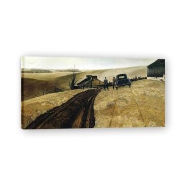 Imagem de LKXGRRSFG Impressão em tela de Andrew Wyeth de venda pública - arte de realismo americano, aquarela e pintura de têmpera de ovo para decoração de casa 20 x 39,9 cm