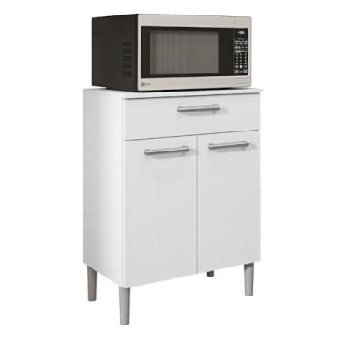 Imagem de Armário de Cozinha Balcão Multiuso Para Micro Ondas Com Gaveta Diamante Branco Kit ́s Paraná