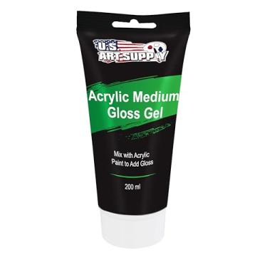 Imagem de U.S. Art Supply Gel transparente médio de acrílico de brilho médio, tubo de 200 ml – adiciona brilho à sua tinta acrílica