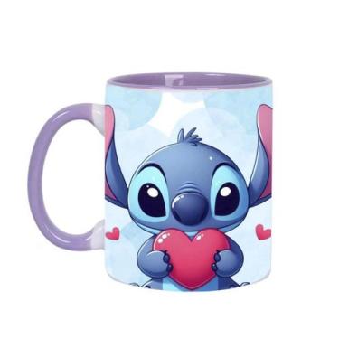 Imagem de Caneca Xícara Porcelana Estampa Alta Qualidade Stitch Te amo 325ML - I