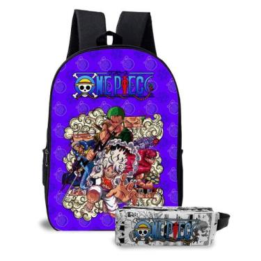 Imagem de Kit Mochila Infantil com Estojo Estampa Série Pirata Chapéu de Palha A