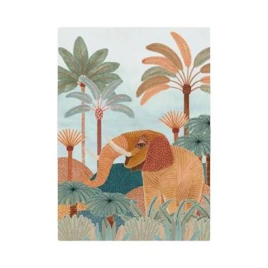 Imagem de Boho Selva Animais Tigre Macaco Girafa Coqueiro Arte De Parede Em Tela