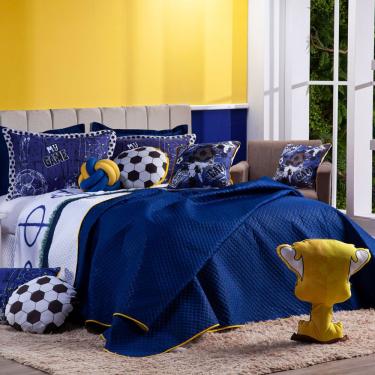 Imagem de Kit Cobre Leito Futebol Dupla Face C/ Almofadas Casal 8 Pçs