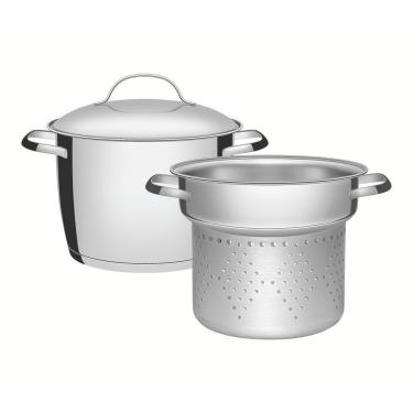 Imagem de Jogo Cozi-pasta Tramontina Allegra Em Aço Inox Com Fundo Triplo 2 Peças Tramontina