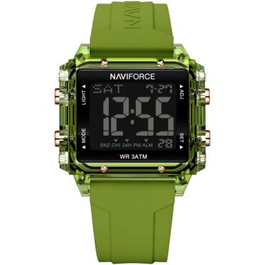 Imagem de Relógio Esportivo Feminino Quadrado Digital Pulseira De Silicone Verde Musgo