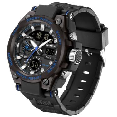 Imagem de Relógio Esportivo Masculino Dual Display Digital Led Azul