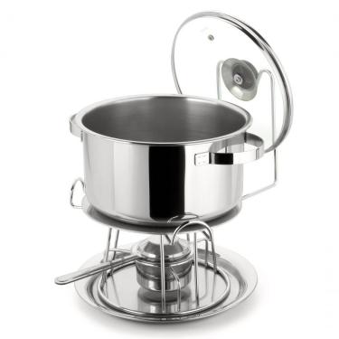 Imagem de Le Rechaud Aço Inox 7 Litros Panela Com Aquecedor Para Buffet Restaurante Grande Servir Feijão Sopa