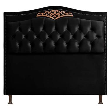 Imagem de Cabeceira Holanda 195cm King Size Estofada Veludo Star Confort Preto