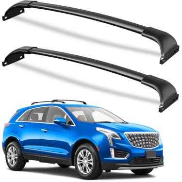 Imagem de Wonderdriver Barras transversais para rack de tejadilho de 100 libras compatíveis com Cadillac XT5 2017-2025, barras transversais de alumínio para serviço pesado, canoa, preta, bagagem.