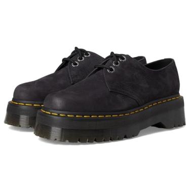 Imagem de Dr. Martens Plataforma feminina Quad II 1461, Cinza carvão, 12