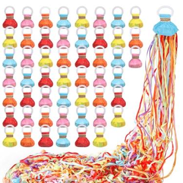Imagem de Slofunife Serpentinas Anti-Sujeira, Pacote Com 50, Confetes Coloridos, Artesanais Para Festa De Aniversário, Formatura, Despedida Casamento, Lembrancinhas Noivado (Pacote 50 Coloridos)