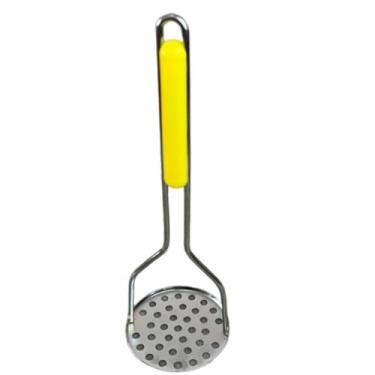 Imagem de Amassador De Batatas E Legumes Espremedor Manual AçO Inox(AMARELO)