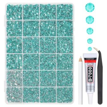 Imagem de qiipii Strass De Resina Água-Marinha Com Cola B7000 Para Joias Artesanato Deslumbrante 2 Mm 3 4 5 6 Azul Lago Pedras Planas Diamantes Cristais Gemas Unhas Rosto Maquiagem Copo Roupas Sapatos