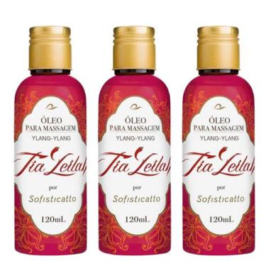 Imagem de Kit 3 Tia Leilah Óleo Para Massagem Ylang-Ylang Sofisticatto 120ml