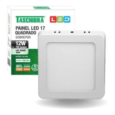 Imagem de Painel de Led Plafon Quadrado Sobrepor 12W Bivolt Taschibra, 4000K - N
