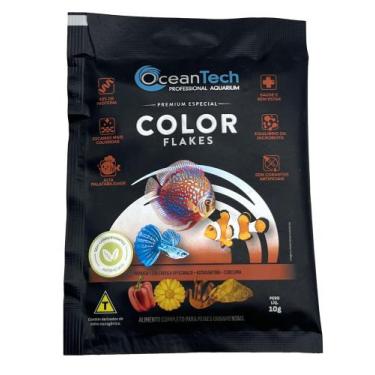 Imagem de Ração Para Peixes Color Flakes Sachet 10g - Oceantech