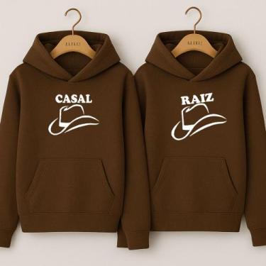 Imagem de Moletom Casal Raiz Canguru Blusa De Frio Com Capuz Combinados Namorado