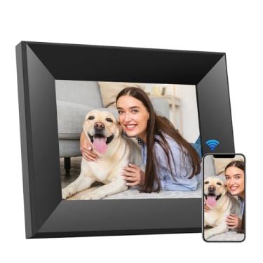 Imagem de BWJBSW Porta-Retratos Digital De 8 Polegadas Com Wi-Fi, Acabamento Em Madeira, Tela Sensível Ao Toque Hd Ips, 16 Gb Armazenamento, Compartilhamento Fácil Vídeos Qualquer Lugar, Presente Ideal Para A