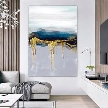 Imagem de Quadro Decorativo Abstrato, Tela em Canvas na Vertical ideal para ambiente de Sala de estar, jantar, reuniões, Quarto e Hall de entrada