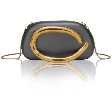 Imagem de Bolsa de mão feminina de couro PU para noite Chocolates Bolsa clutch fácil de combinar com corrente transversal de metal decoração bolsa de ombro, Cobre antigo à luz de velas